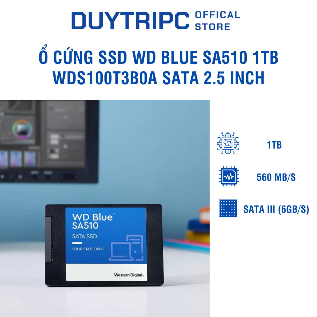 Ổ cứng SSD WD Blue SA510 1TB SATA 2.5 inch – Hiệu năng mạnh mẽ, lưu trữ bền bỉ